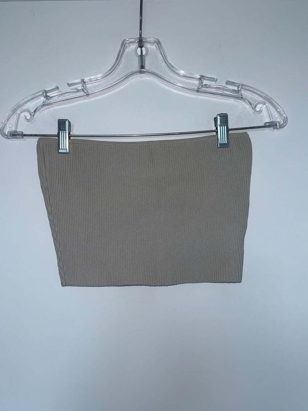 Babaton Aritzia Sculpt Knit Tube Top in Beige